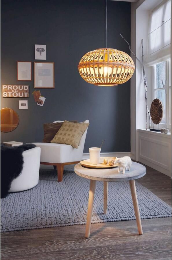 EGLO Hanglamp AMSFIELD Boho hanglamp eettafel eetkamerlamp hanglamp E27 Ø 38 cm - Foto 4
