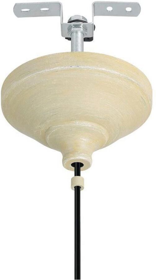 EGLO Hanglamp AMSFIELD Hanglamp staal hout in natuurlijke kleuren eettafellamp E27 Ø 35 cm (1 stuk) - Foto 6