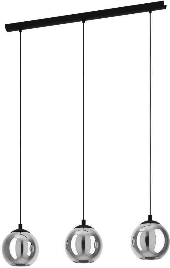 EGLO Hanglamp ARISCANI Lamp voor eettafel hanglamp rookglas zwart transparant E27 (1 stuk) - Foto 6