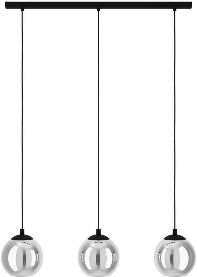 EGLO Hanglamp ARISCANI Lamp voor eettafel hanglamp rookglas zwart transparant E27 (1 stuk) - Foto 5