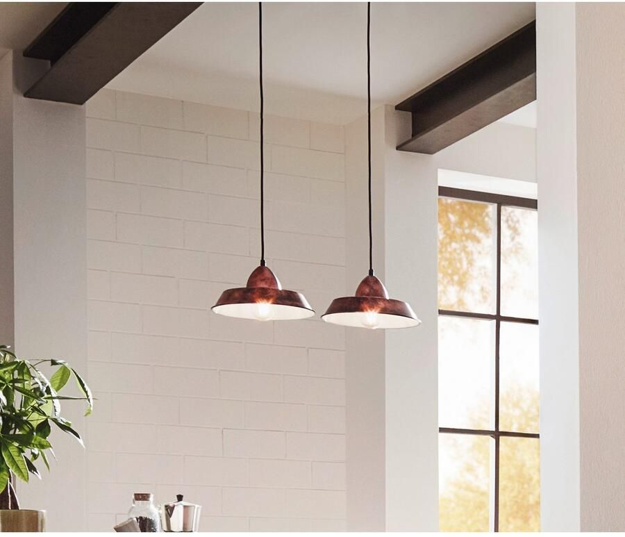 EGLO  Vintage Auckland - Hanglamp - 1 Lichts - Ø260mm. - Koperkleurig - Foto 2