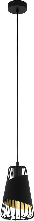 EGLO Hanglamp AUSTELL Hängelampe E27 IP20 Stahl und Textil Esszimmerlampe Lampe zwart ø16 5 x h110 cm excl. 1x e27 (max. 60 w) hanglamp - Foto 4