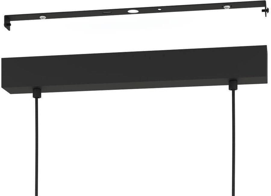 EGLO Hanglamp BAILRIGG Pendellampe Stahl und Holz E27 Esszimmerlampe Hängelampe Hanglamp van metaal in zwart en hout in natuurlijk (1 stuk) - Foto 3