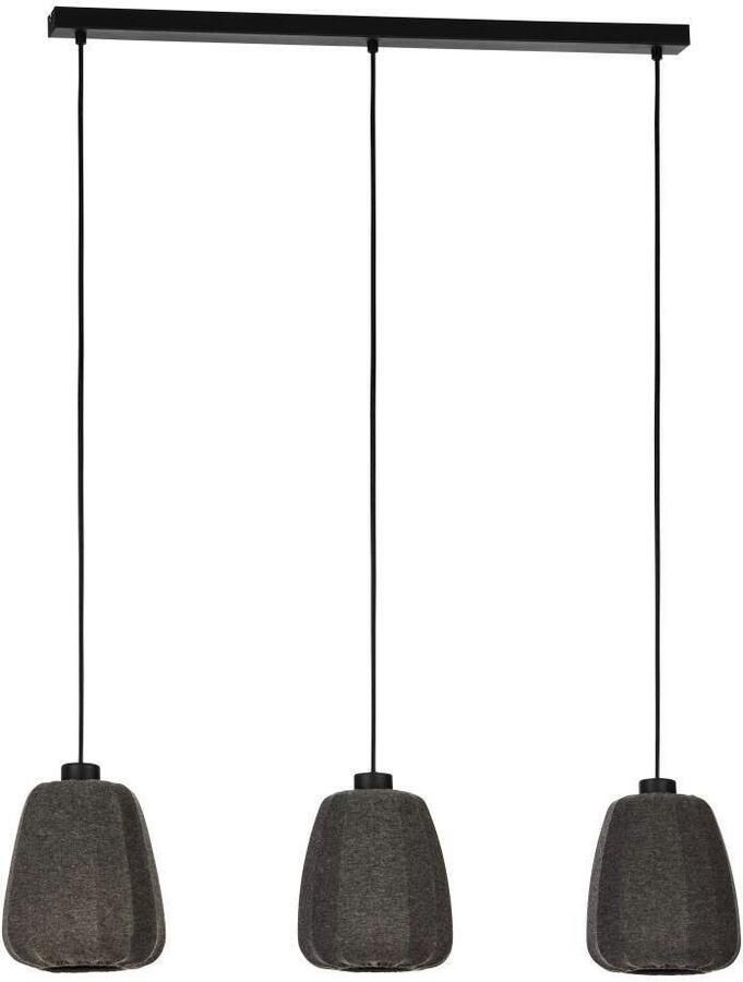 EGLO Hanglamp BARLASTON Hanglamp eetkamer textiel metaal grijs zwart hanglamp (1 stuk) - Foto 1