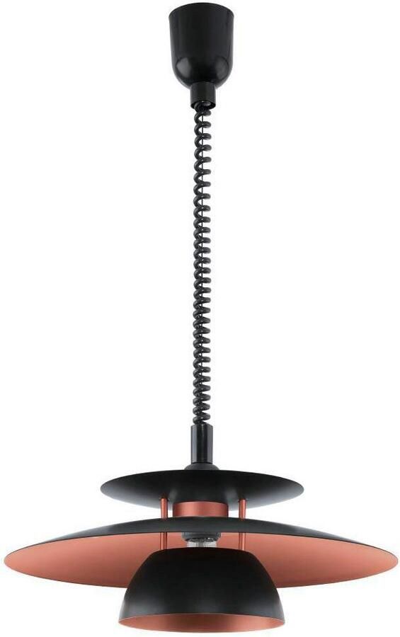 EGLO Hanglamp BRENDA Pendellampe E27 Kunststoff und Stahl Esszimmerlampe Lampe Hanglamp van metaal en kunststof zwart koper E27 Ø 43 cm (1 stuk) - Foto 2
