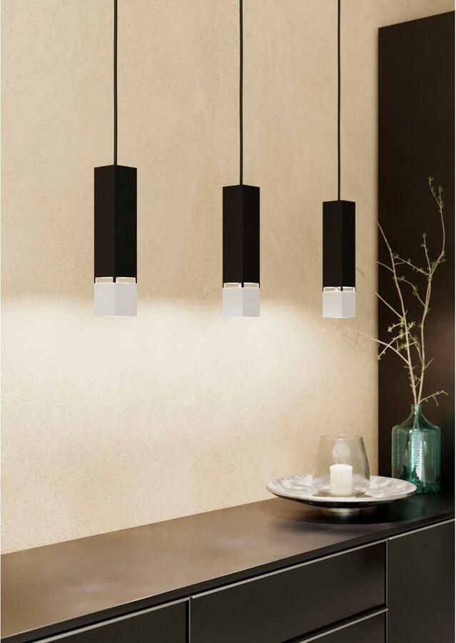 EGLO Hanglamp BUTRANO Hanglamp in zwart en zilverkleur van staal incl. GU10 4 5W (1 stuk)