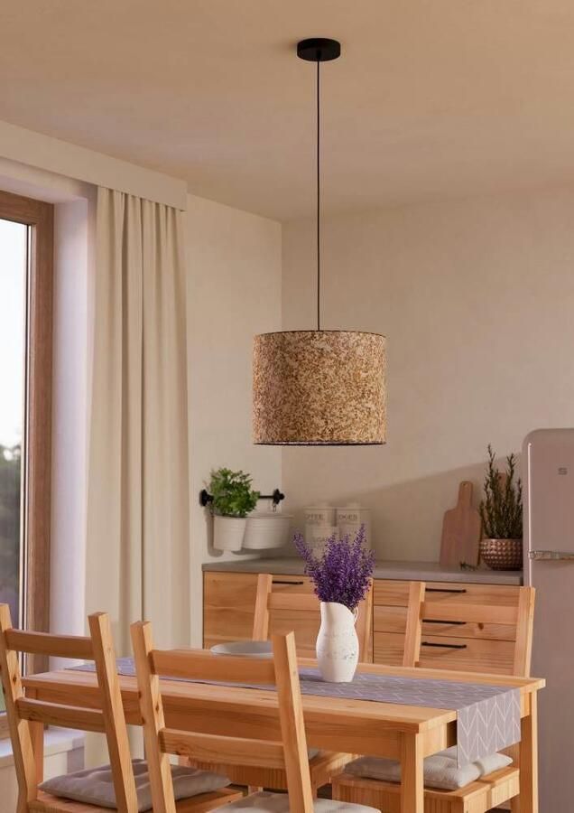 EGLO Hanglamp BUTTERBURN Hanglamp eetkamerlamp textiel met berkenbladeren Ø 36 cm (1 stuk) - Foto 8