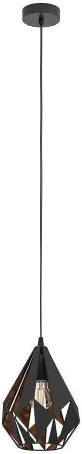 EGLO Hanglamp CARLTON 1 hanglamp zwart-koper staal excl. lichtbron Vintage hanglamp retro hanglamp fitting: E27 Ø 20 5 cm - Foto 7