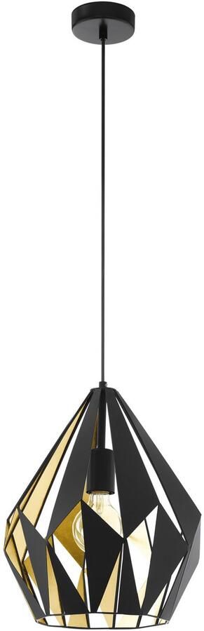 EGLO Hanglamp CARLTON 1 Pendellampe Stahl E27 IP20 Retro Esstischlampe Lampe Hanglicht hanglamp - Foto 4