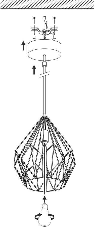 EGLO Hanglamp CARLTON hanglamp koper staal excl. lichtbron retro - Foto 7