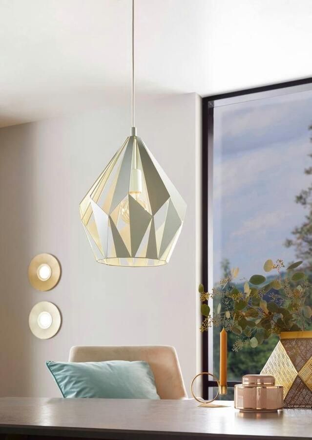 EGLO Hanglamp CARLTON-P Vintage hanglamp metaal pastel lichtgroen Ø 31 cm (1 stuk) - Foto 2