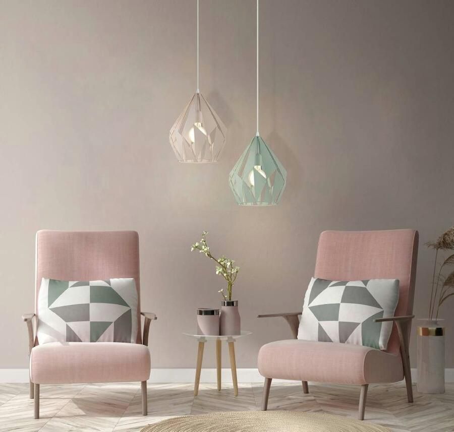 EGLO Hanglamp CARLTON-P Vintage hanglamp metaal pastel lichtgroen Ø 31 cm (1 stuk)