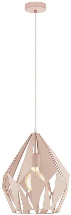 EGLO Hanglamp CARLTON-P Vintage hanglamp retro hanglamp staal pastel abrikoos Ø 31 cm (1 stuk) - Foto 3