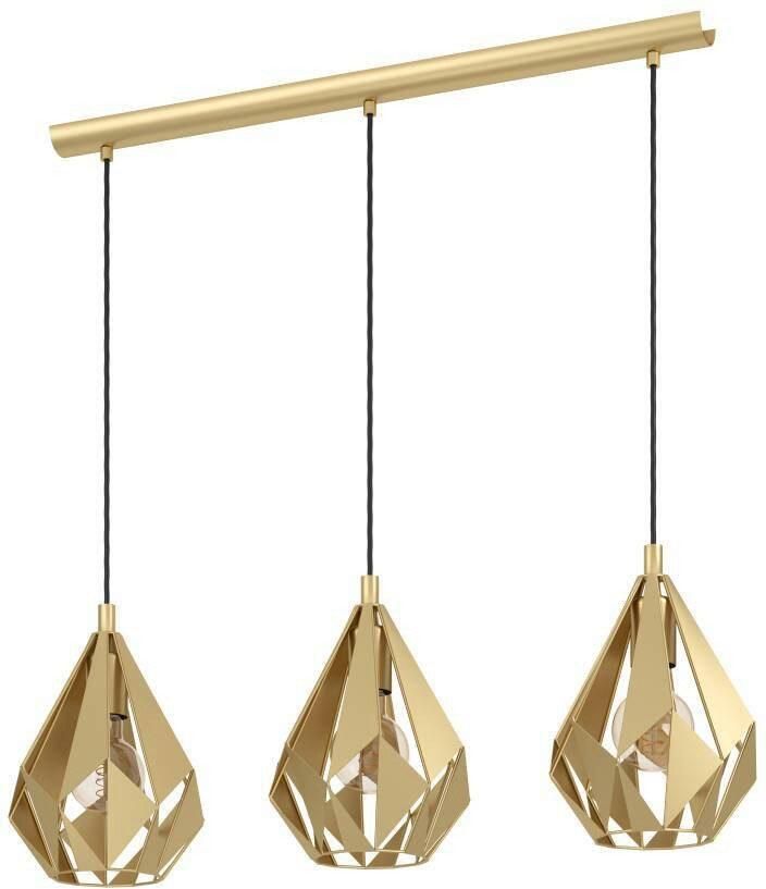 EGLO Hanglamp CARLTON Pendellampe Stahl Esszimmerlampe Retro Hängelampe Lampe Hanglamp in retro-ontwerp in goudkleur hanglamp (1 stuk) - Foto 4