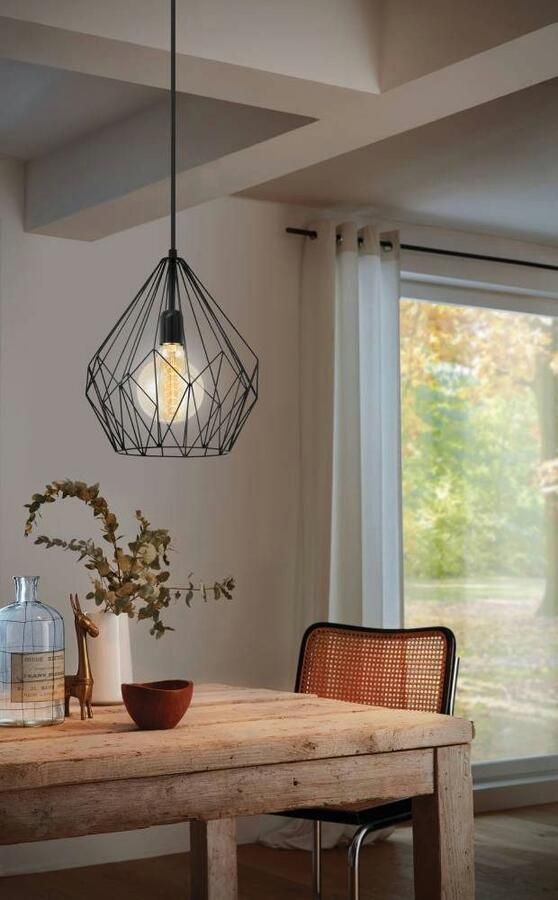EGLO Hanglamp CARLTON Vintage hanglamp retro hanglamp kleur: zwart fitting: E27 - Foto 5