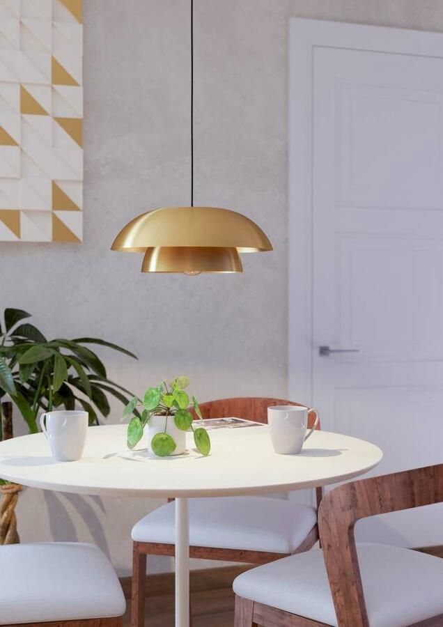 EGLO Hanglamp CENCIARA Pendellampe Stahl E27 IP20 Hängelampe Esstischlampe Hanglamp metaal in geborsteld messing en zwart E27 Ø 40 cm (1 stuk) - Foto 2