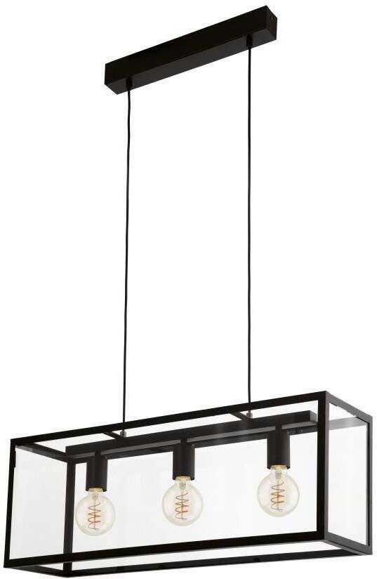 EGLO  Charterhouse Hanglamp - 3 Lichts - Lengte 750mm. - Zwart - Helder - Foto 7