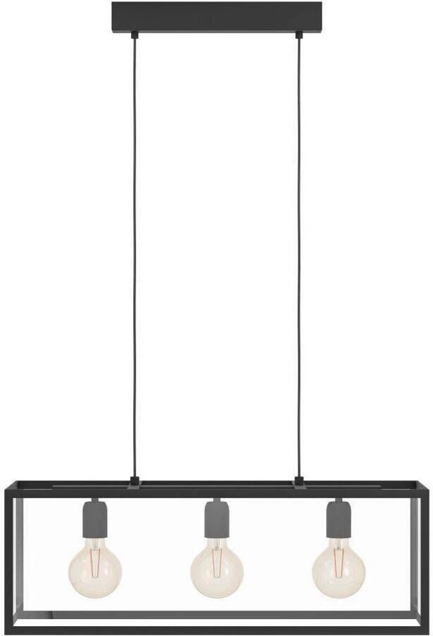 EGLO  Charterhouse Hanglamp - 3 Lichts - Lengte 750mm. - Zwart - Helder - Foto 5