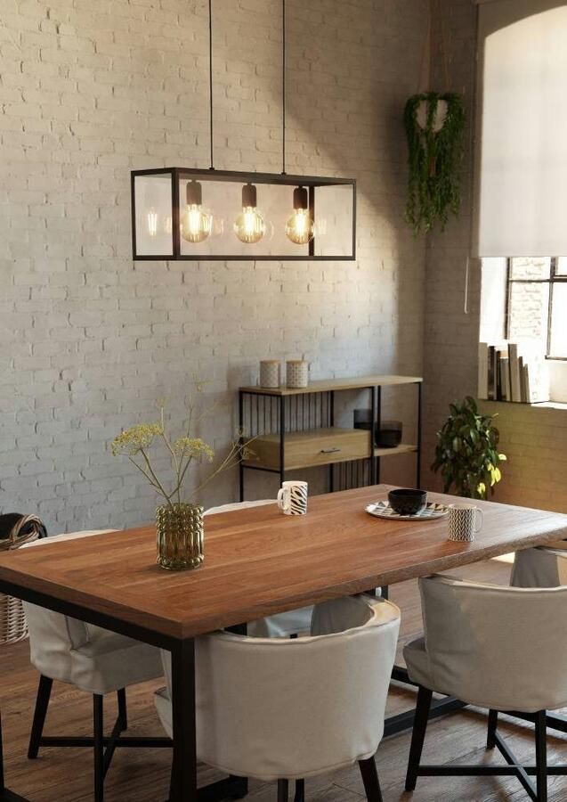 EGLO  Charterhouse Hanglamp - 3 Lichts - Lengte 750mm. - Zwart - Helder - Foto 4