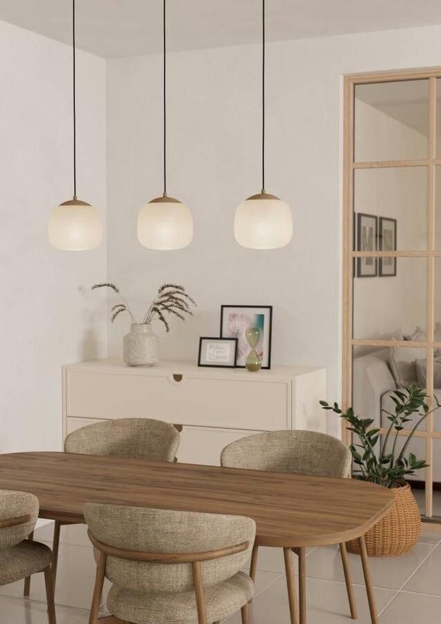 EGLO Hanglamp COMINIO Pendellampe Stahl und Glas E27 IP20 Esstischlampe Lampe Hanglamp eetkamerlamp in zandkleur en taupe E27 88 5 cm (1 stuk) - Foto 6