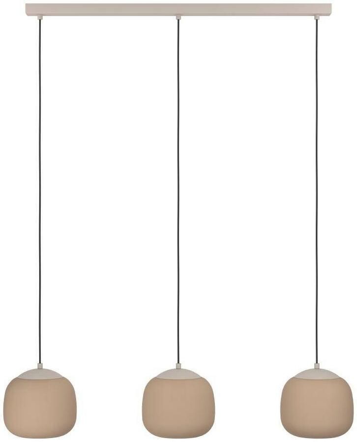 EGLO Hanglamp COMINIO Pendellampe Stahl und Glas E27 IP20 Esstischlampe Lampe Hanglamp eetkamerlamp in zandkleur en taupe E27 88 5 cm (1 stuk) - Foto 2