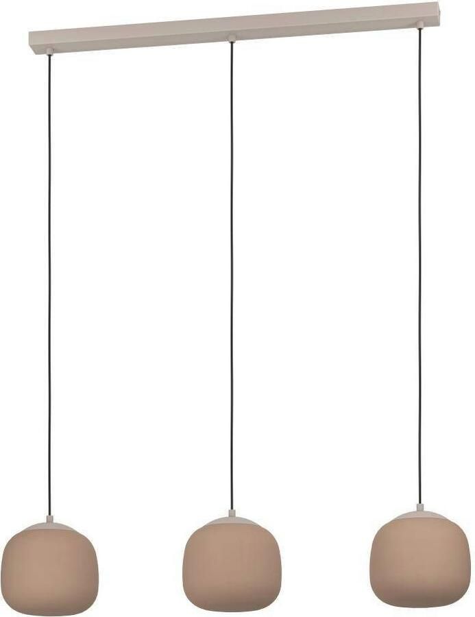EGLO Hanglamp COMINIO Pendellampe Stahl und Glas E27 IP20 Esstischlampe Lampe Hanglamp eetkamerlamp in zandkleur en taupe E27 88 5 cm (1 stuk) - Foto 3