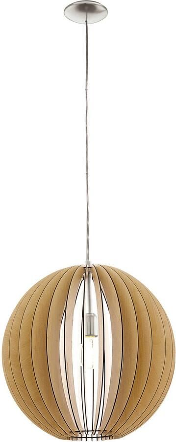 EGLO Hanglamp COSSANO Pendellampe Stahl und Holz IP20 E27 Esstischlampe Lampe Hanglicht hanglamp - Foto 2