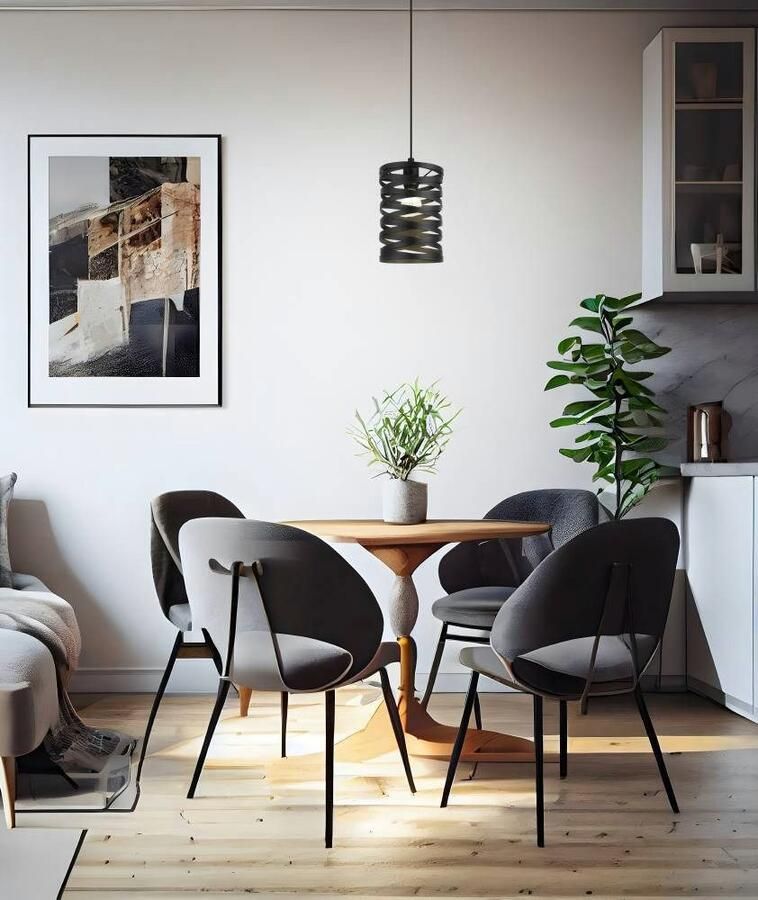 EGLO Hanglamp CREMELLA Pendellampe Stahl IP20 E27 Esszimmerlampe Vintage Lampe Hanglamp van staal in zwart E27 fitting Ø 18 cm (1 stuk)