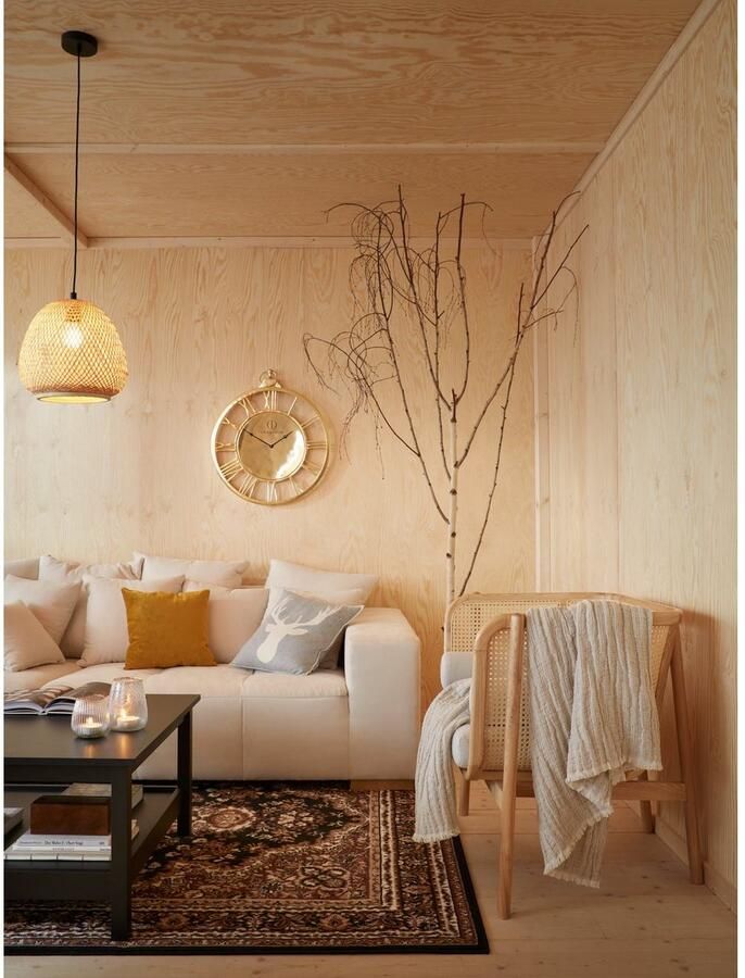 EGLO Hanglamp DEMBLEBY Hanglamp excl. lichtbron E27 Hygge Hanglamp vintage ecru Hygge houten vlechtwerk E27 Ø 32 cm - Foto 3