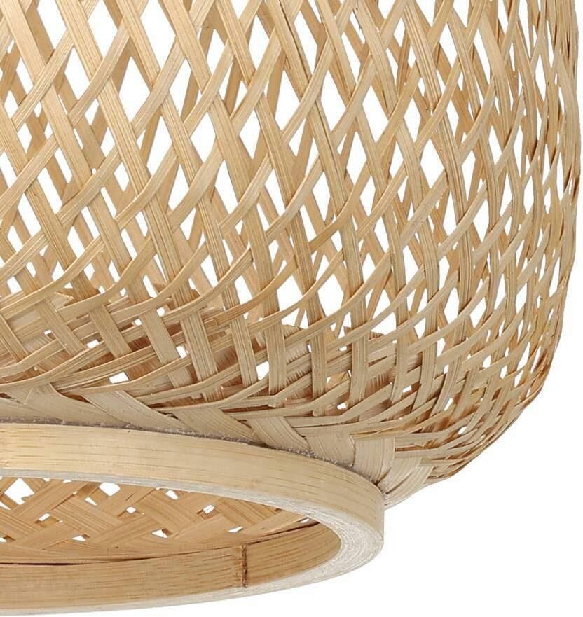 EGLO Hanglamp DEMBLEBY Hanglamp excl. lichtbron E27 Hygge Hanglamp vintage ecru Hygge houten vlechtwerk E27 Ø 32 cm