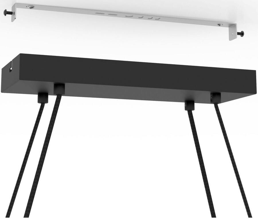 EGLO Hanglamp EDALE Hanglamp in zwart en bruin van staal hout excl. E27 40W (1 stuk) - Foto 3