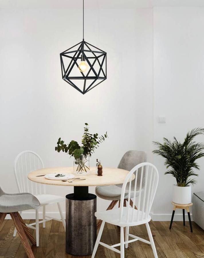 EGLO Hanglamp EMBLETON Hanglamp van staal in zwart E27 fitting Ø 46 cm (1 stuk) - Foto 2