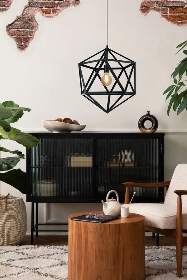 EGLO Hanglamp EMBLETON Hanglamp van staal in zwart E27 fitting Ø 46 cm (1 stuk) - Foto 3