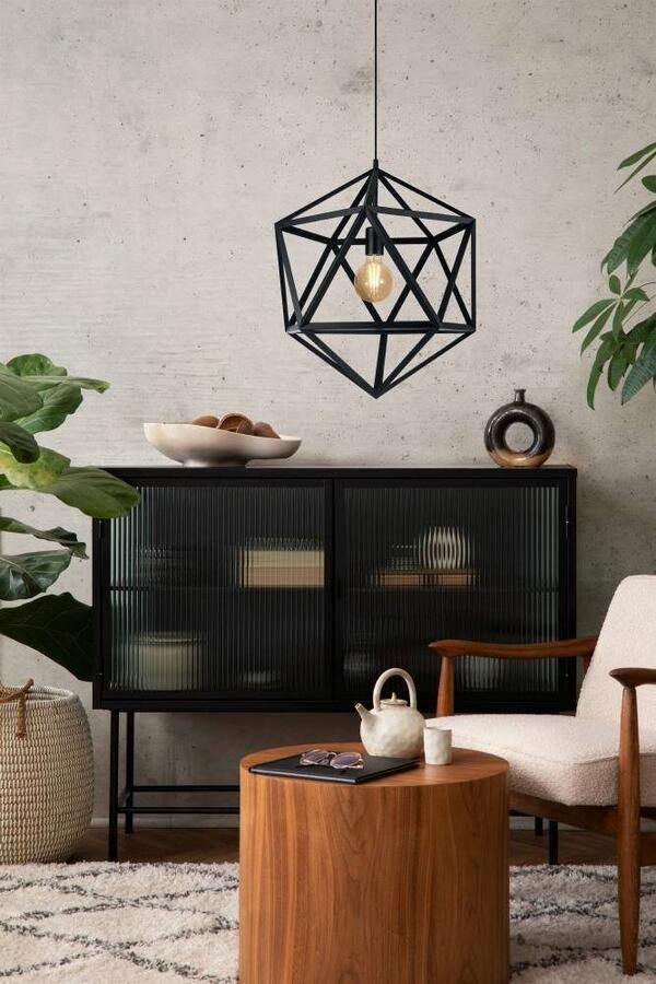 EGLO Hanglamp EMBLETON Hanglamp van staal in zwart E27 fitting Ø 46 cm (1 stuk) - Foto 4