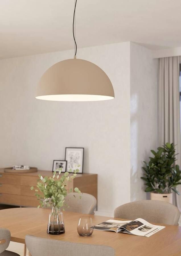 EGLO Hanglamp GAETANO 1 Pendellampe Stahl E27 Hängelampe Esstischlampe Lampe Hanglamp metaal in zandkleur en zwart E27 Ø 53 5 cm (1 stuk) - Foto 5