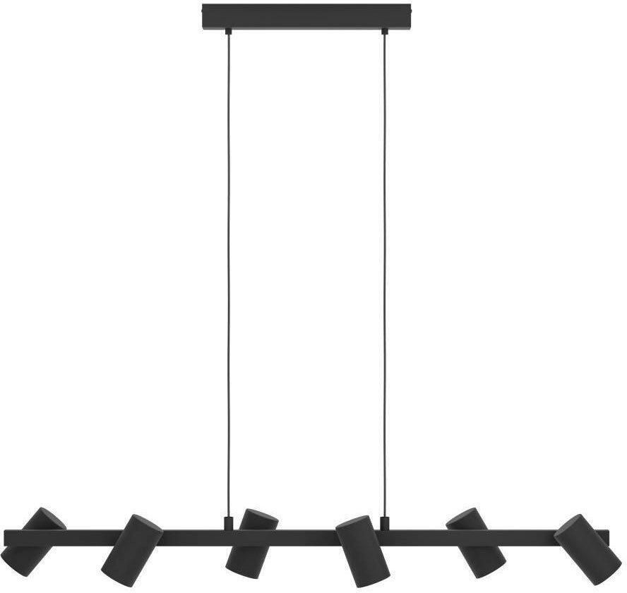 EGLO Hanglamp GATUELA 1 Pendellampe Stahl IP20 E14 Esszimmerlampe Modern Lampe Hanglamp eettafel met 6 spots metaal in zwart E14 fitting (1 stuk) - Foto 2