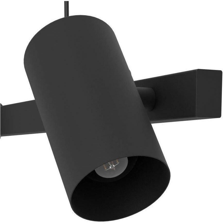 EGLO Hanglamp GATUELA 1 Pendellampe Stahl IP20 E14 Esszimmerlampe Modern Lampe Hanglamp eettafel met 6 spots metaal in zwart E14 fitting (1 stuk)