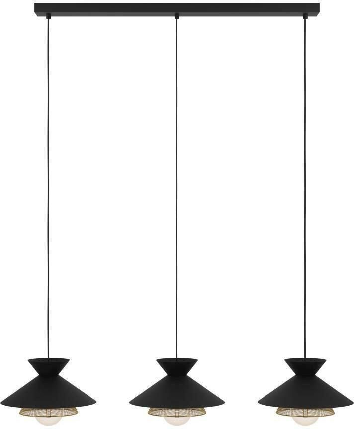 EGLO Hanglamp GRIZEDALE Pendellampe Stahl Retro Esszimmerlampe Hängelampe Lampe Hanglamp eetkamerlamp Japandi-ontwerp van metaal in zwart (1 stuk) - Foto 2