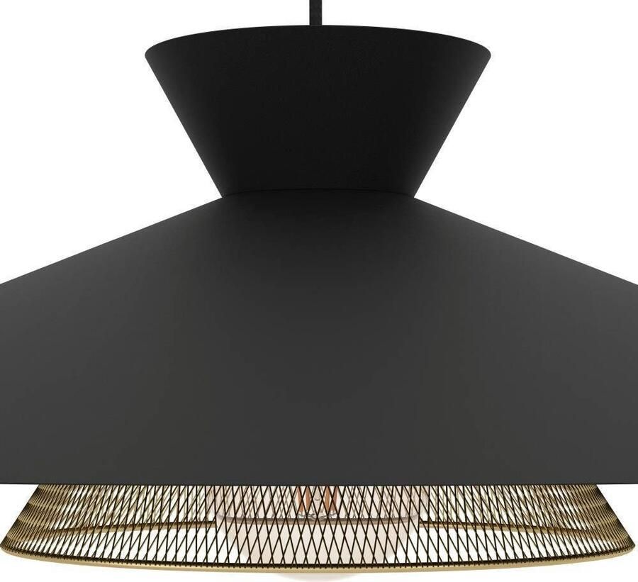 EGLO Hanglamp GRIZEDALE Pendellampe Stahl Retro Esszimmerlampe Hängelampe Lampe Hanglamp eetkamerlamp Japandi-design metaal Ø 50 cm (1 stuk)