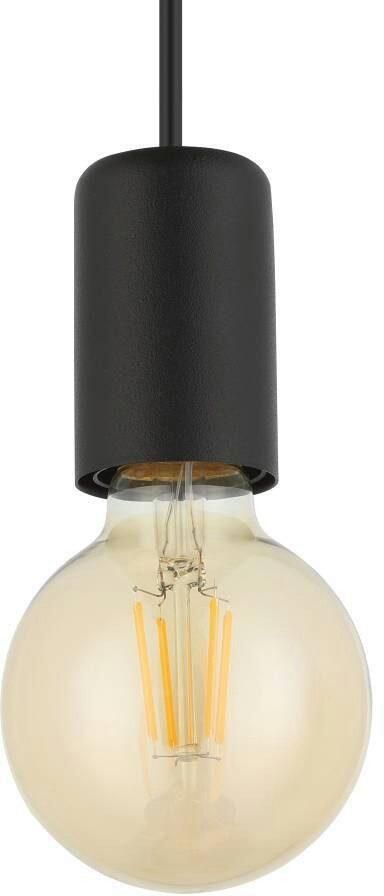 EGLO Hanglamp HALKIN Hanglamp hout in natuur en metaal in zwart FSC100HB E27 (1 stuk) - Foto 4