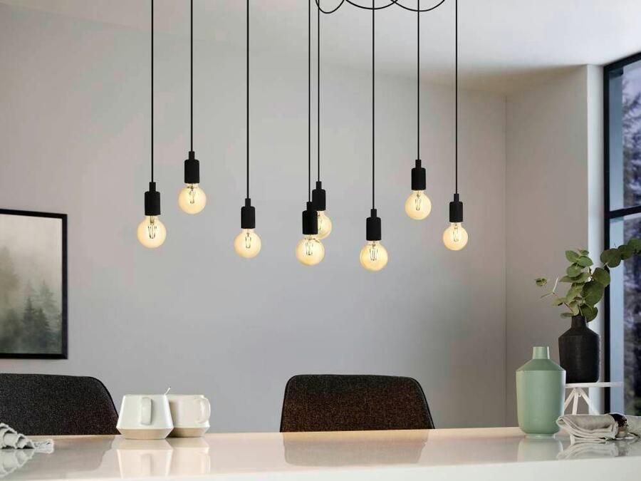 EGLO  Hogsmill Hanglamp - E27 - 115 5 cm - Zwart - Foto 2