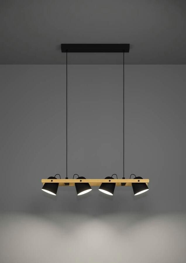 EGLO connect.z Hornwood-Z Hanglamp 78 cm Zwart Bruin Instelbaar RGB & wit licht Dimbaar Zigbee - Foto 4