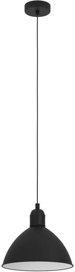 EGLO Hanglamp HYKEHAM Pendellampe Stahl E27 Hängelampe Esszimmerlampe Lampe Hanglamp van metaal in zwart en wit Ø 30 5 cm (1 stuk) - Foto 3