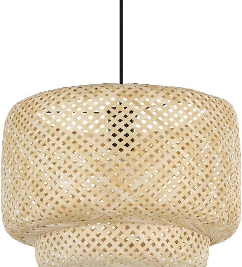EGLO Hanglamp HYKEHAM Pendellampe Stahl und Holz E27 Hängelampe Flurlampe Lampe Hanglamp in zwart van staal excl. E27 1X40W (1 stuk) - Foto 2