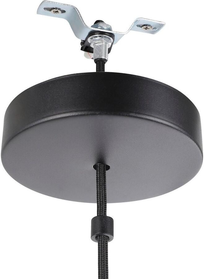 EGLO Hanglamp VELASCO Pendellampe Stahl und Holz E27 IP20 Esstischlampe Lampe Hanglamp in zwart van staal excl. E27 40W (1 stuk)