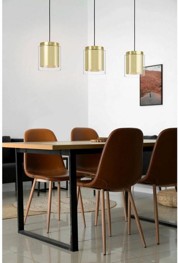 EGLO Hanglamp LAGUNITAS Hanglamp in zwart en messing en goudkleur van staal (1 stuk) - Foto 3