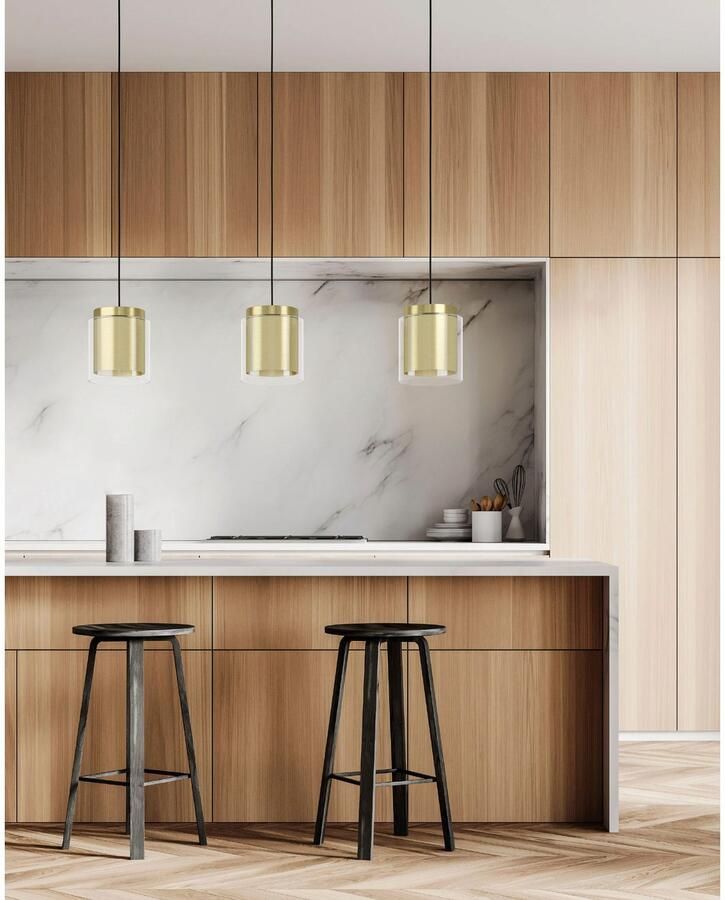 EGLO Hanglamp LAGUNITAS Hanglamp in zwart en messing en goudkleur van staal (1 stuk) - Foto 2