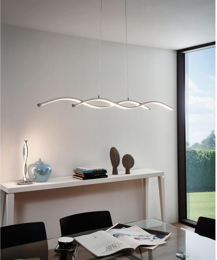 EGLO Hanglamp LASANA 2 Pendellampe Stahl Alu und Kunststoff IP20 Esstischlampe Led hanglamp - Foto 3