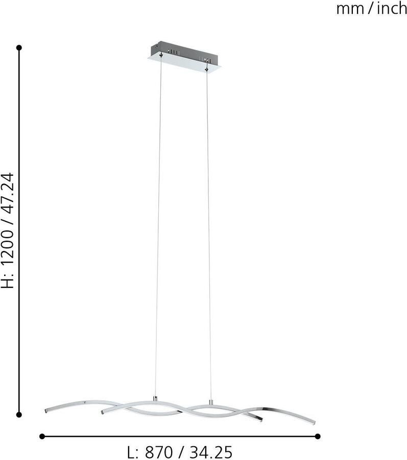 EGLO  Lasana 2 - Hanglamp - 2 Lichts - Chroom - Wit - Foto 3