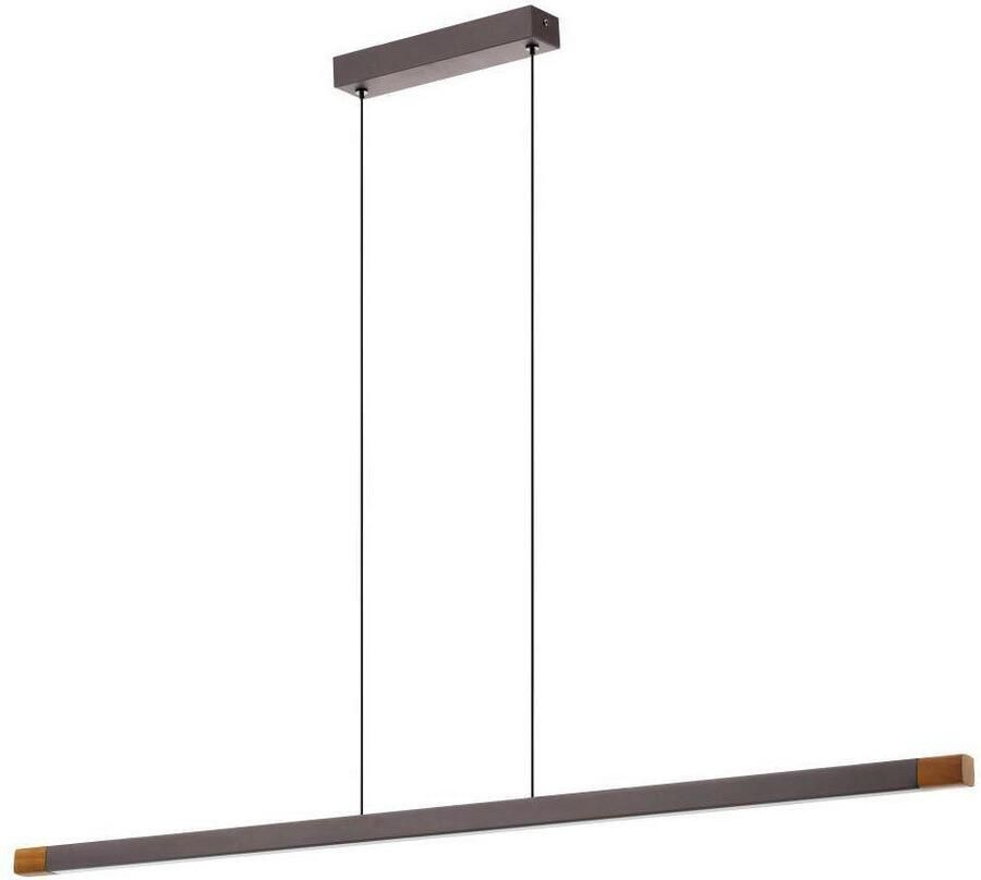EGLO Hanglamp LISCIANA Pendellampe Alu Stahl und Holz IP20 Esstischlampe Lampe FSCM70HB aluminium in bruin en hout in walnoot-look lamp 126 cm (1 stuk) - Foto 5